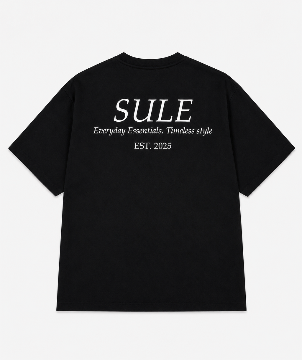 Sule Oversized Drop Shoulder Tee - Black