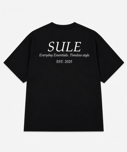 Sule Oversized Drop Shoulder Tee - Black